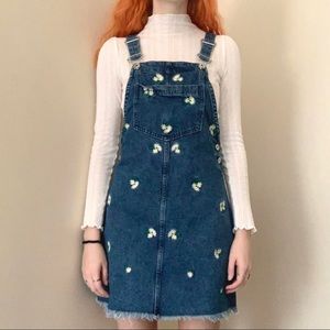 Embroidered Overall Dress